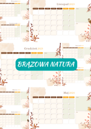 kalendarz na rok szkolny 2023/2024 - brązowa natura