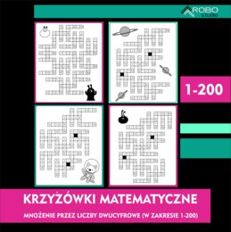 Krzyżówki matematyczne trudne, mnożenie przez liczby dwucyfrowe w zakresie 1-200. Tabliczka mnożenia.