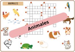 Krzyżówka obrazkowa "Animales domésticos" (Zwierzęta domowe) - z odpowiedziami