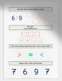 Porównywanie liczb w zakresie do 10. Karta pracy. Sprawdzian
