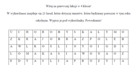 Przyroda wykreślanka-co będziemy robić?