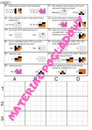Własności liczb naturalnych - powtórzenie. Klasa 5. Kolorowanka XXL (nonogram)
