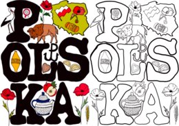 Polska - plakat kolorowanka a4 i XL9 części