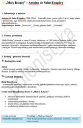 "Mały Książę" - notatka dla ucznia