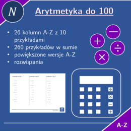 Arytmetyka do 100 | matematyka | 26 kolumn