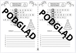 Świąteczna krzyżówka - kl. I - III