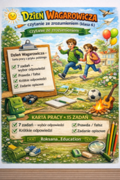 📚🎉 Dzień Wagarowicza – czytanie ze zrozumieniem (klasa 6) | karta pracy (15 zadań)