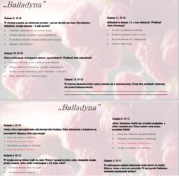 Test wprowadzający/powtórzeniowy do lektury "Balladyna"