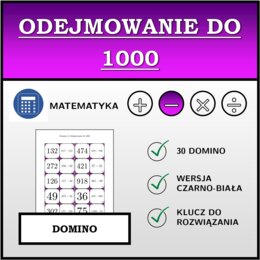 Domino - Odejmowanie do 1000 | matematyka