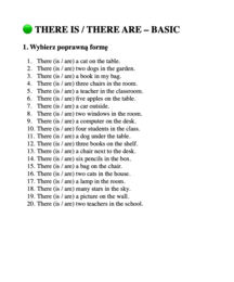 There is/ There are - Klasa 4