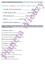 🌞WAKACYJNA KARTA PRACY 🌞 – SUMMER FUN – KLASY 1-3 SZKOŁY PODSTAWOWEJ - POZIOM A1/A1+ - WAKACYJNE SŁÓWKA, WYKREŚLANKA, SPAKUJ WALIZKE!, OPISZ OBRAZEK, CO LUBISZ ROBIĆ LATEM + ODPOWIEDZI