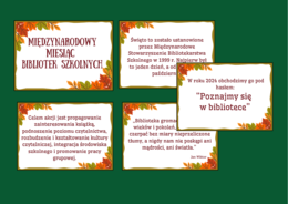 MIESIĄC BIBLIOTEK SZKOLNYCH – biblioteka – gazetka – cytaty – wersja 1