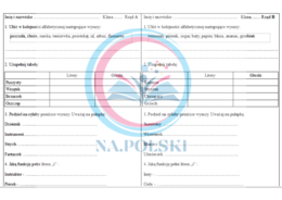 Litera, głoska, sylaba - kartkówka kl.4