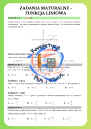 Zadania maturalne - funkcja liniowa