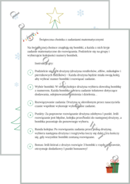 Świąteczna choinka z zadaniami matematycznymi