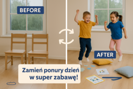 „Kropelki w pokoju” – karty zabaw ruchowych na deszczowy dzień
