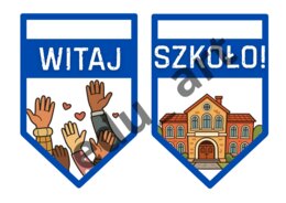 Girlanda na rozpoczęcie roku szkolnego – „Witaj szkoło!” (Dwie wersje: kolorowa i szkic)