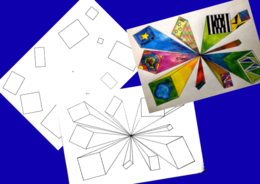 Miasto z lotu ptaka – Pole i Obwód - Math and art; Art Project. Matematyka + Sztuka - Projekt Perspektywa jednopunktowa.