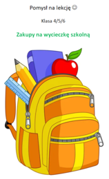 Zakupy na wycieczkę szkolną- super pomysł na lekcję klasa 4/5/6