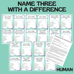 NAME THREE… WITH A DIFFERENCE / HUMAN