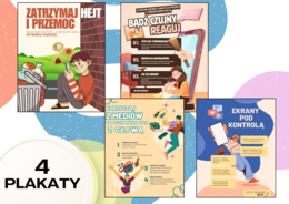 Pakiet edukacyjnych plakatów: Ochrona małoletnich, cyberprzemoc i odpowiedzialne korzystanie z technologii