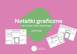 Notatki graficzne- zestaw 3 kart na koniec roku szkolnego.