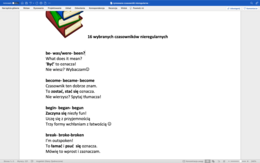 Rymowane czasowniki nieregularne - j.angielski