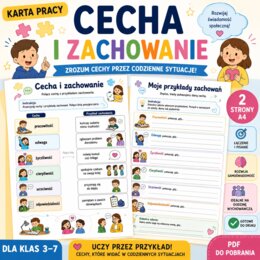 Karta dobierania przykładów. Cecha i zachowanie.