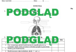 Fonetyka - sprawdzian dla kl. 7 i 8 + klucz odpowiedzi
