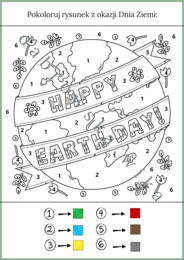 Kolorowanka z okazji Dnia Ziemi