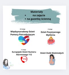 Dzień Osób Nieśmiałych. Dzień Pozytywnego Myślenia. Europejski Dzień Numeru Alarmowego 112. Międzynarodowy Dzień Pomocy Potrzebującym.