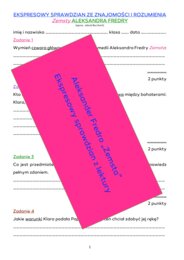 Aleksander Fredro "Zemsta" - ekspresowy sprawdzian ze znajomości i rozumienia lektury.