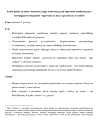 Materiał dla psychologa, pedagoga, wychowawcy: Wzmacnianie odporności psychicznej i umiejętności radzenia sobie w kryzysie