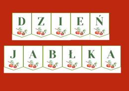 DZIEŃ JABŁKA – girlanda – napis – gazetka – szkoła – wersja 1