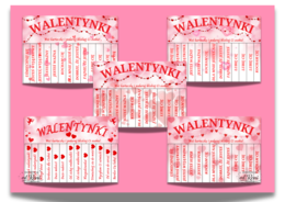 Walentynkowy zestaw miłych słów.