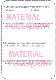 Karta pracy lub kartkówka TRÓJKĄTY kl. 4, 5, 6