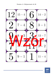 Domino - Odejmowanie do 20 | matematyka