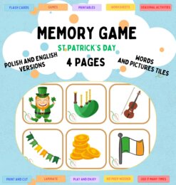 Memory game St Saint Patrick's Day/ Gra Pamięć Dzień Świętego Patryka 17 marzec Dobre dla SPE