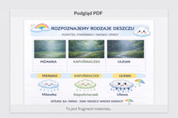 Karta pracy: Rozpoznaj rodzaje deszczu