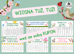 PIERWSZY DZIEŃ WIOSNY - KUPONY - WIOSNA - DOBRE SŁOWO NA WIOSNĘ