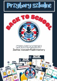 Zestaw materiałów z zadaniami + gra memory + fiszki do tematu "School Supplies" (Przybory szkolne)