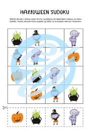 Halloweenowe Sudoku dla Młodszych Uczniów – Dwie Plansze Pełne Zabawy