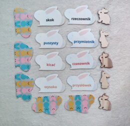 Wielkanoc - części mowy - zajączek memory