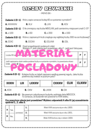Liczby rzymskie - karta pracy. Egzamin ósmoklasisty.