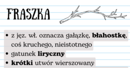 Fraszka - wklejka notatka gatunek literacki