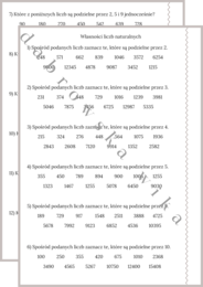 Własności liczb naturalnych - karta pracy