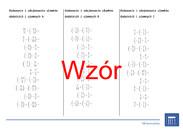 Dodawanie i odejmowanie ułamków dodatnich i ujemnych | matematyka | 26 kolumn