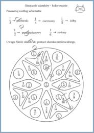 Skracanie ułamków - kolorowanie
