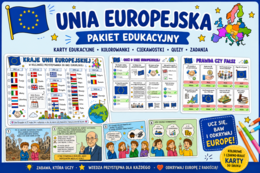 UNIA EUROPEJSKA - sketchnotatki, komiks, krzyżówka, szkoła podstawowa
