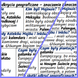 Wielkie odkrycia geograficzne – znaczenie i skutki: notatki i karta pracy